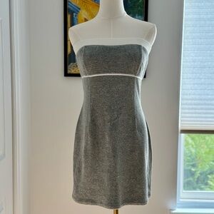 Tahari Gray and White Mini Dress